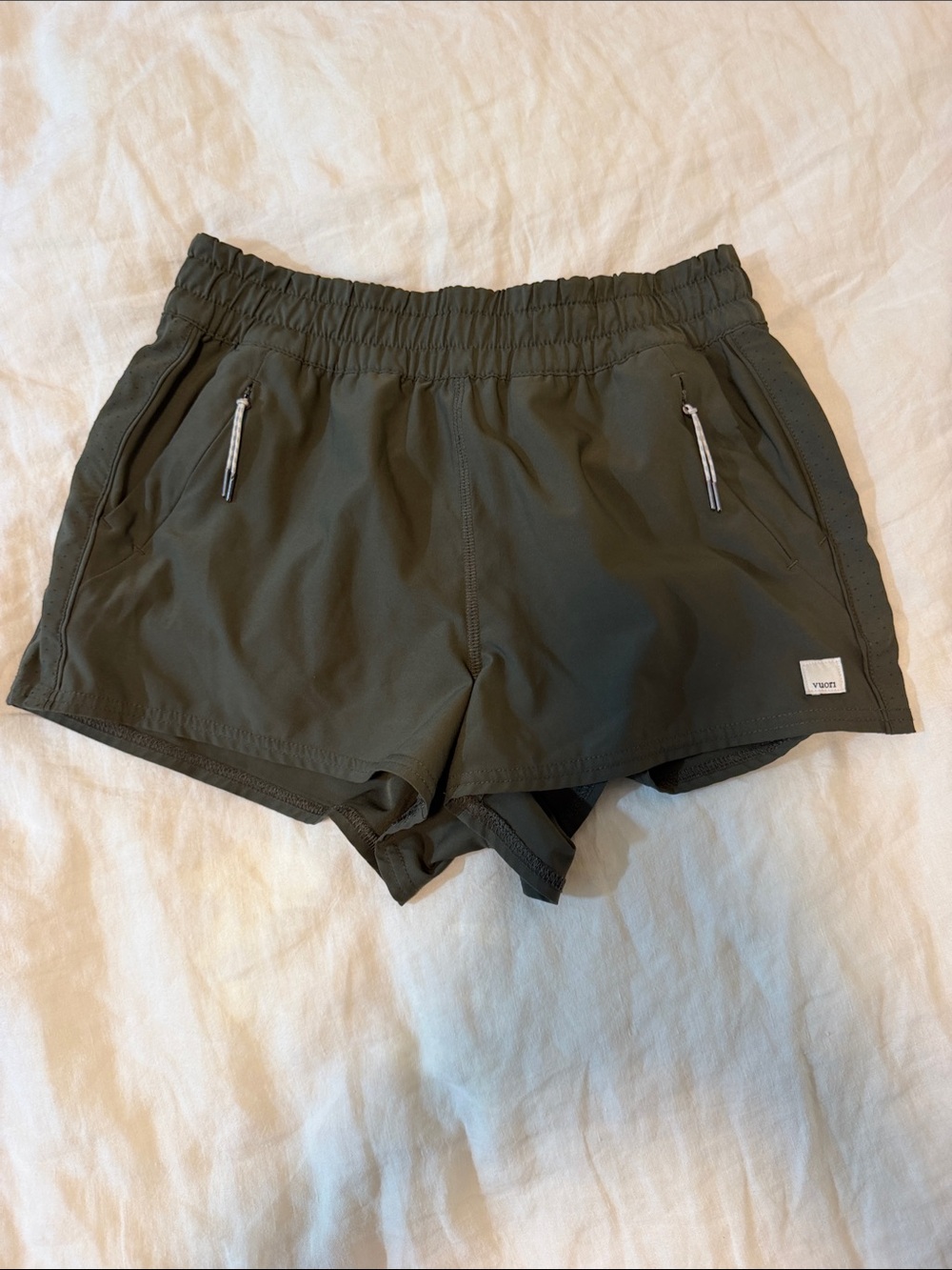 Vuori Olive Green Athletic Pull-On Shorts